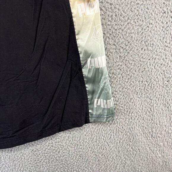 Puma Windbreaker Jacket Men's Medium Black Zip Pink Dolphin Hooded Short Sleeve - Picture 9 of 12